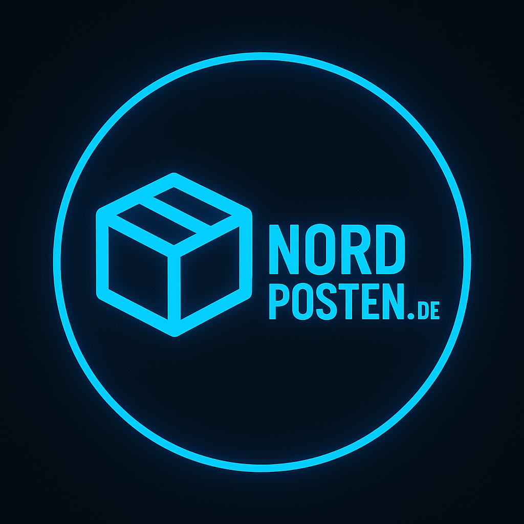 Das Nordposten.de Logo - Zu sehen ist ein Paket und rechts daneben der Schriftzug Nordposten.de